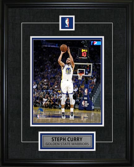Steph Curry Framed Pin & Plate Warriors 16" x 20"